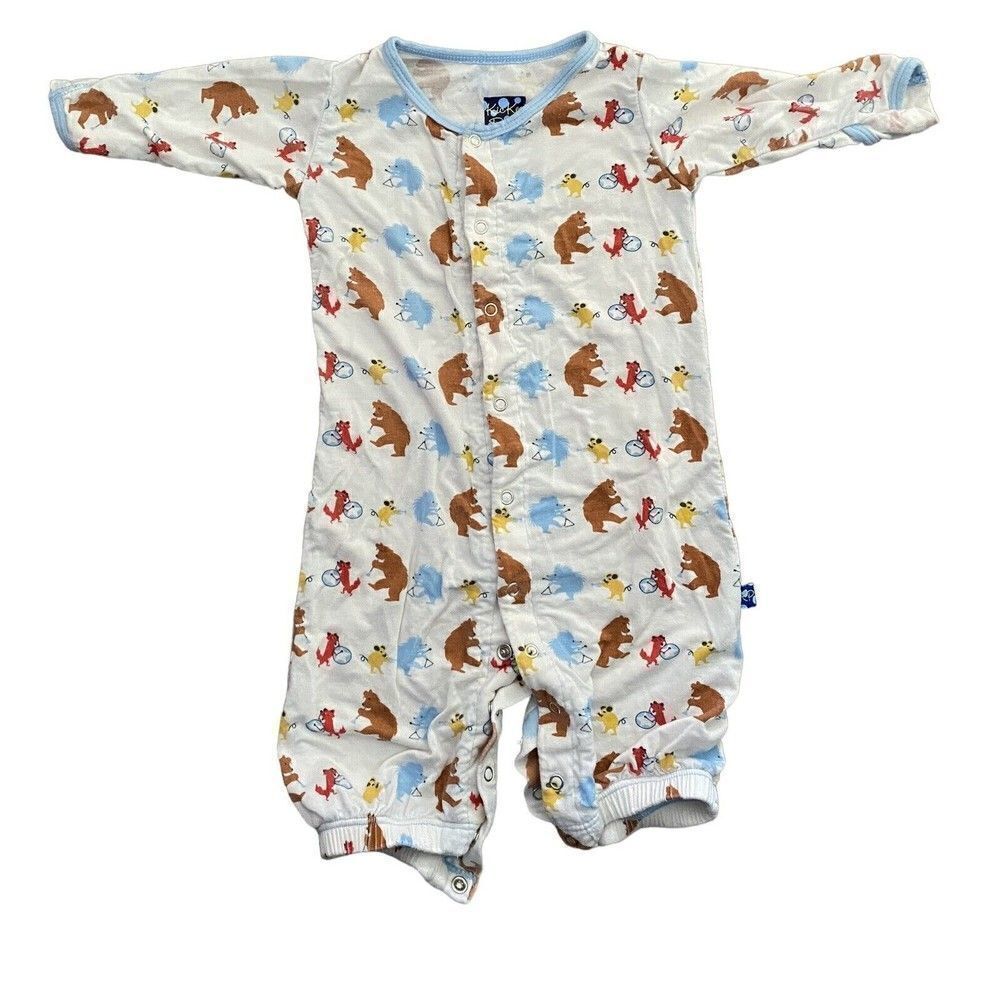Kickee Pants Baby Infant Footie Pajamas Sleeper Sz 0-3 Pond Parade